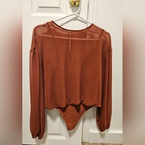 Wilfred Rust Long Sleeve Blouse with built in Bodysuit